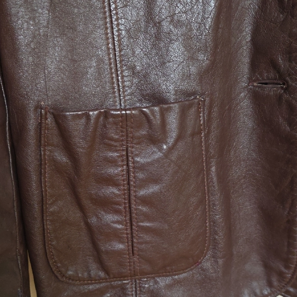 Sears Vintage Brown Leather Jacket Ladies 16 — image 3 of 8